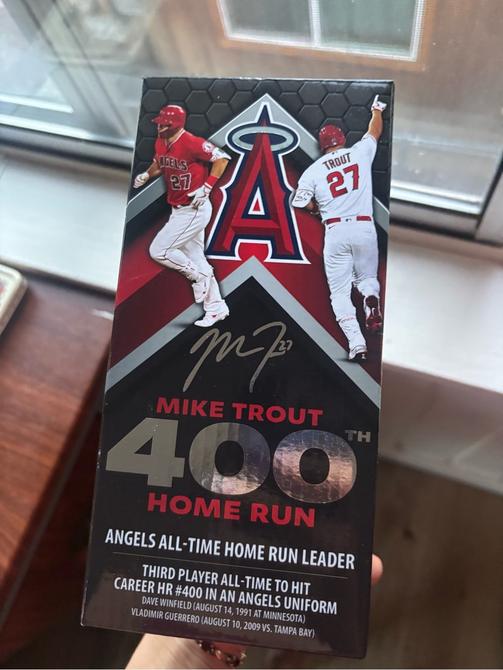 Mike Trout 400th Home Run BobbebeasCommemorative Box - Anaheim Angels collector